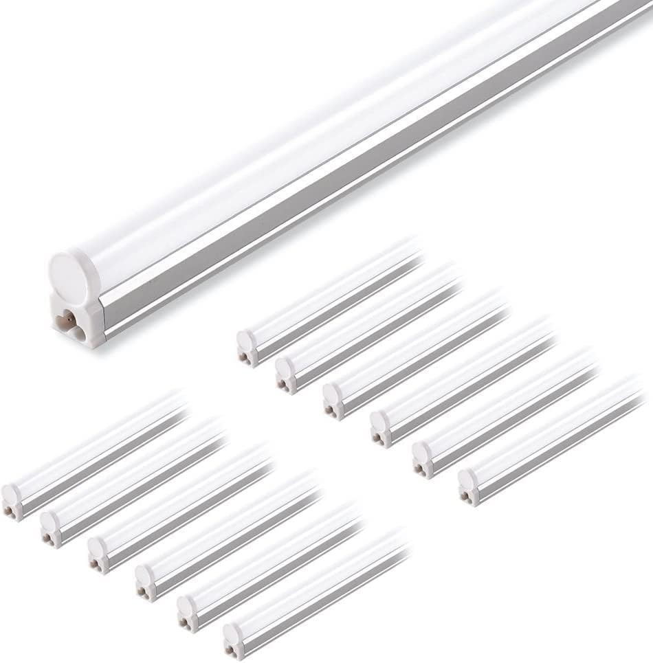 12 Pack T5 Led Shop Light 4ft 3000k Warm White 2200lm 20w Utility Linkable Ceili gallery