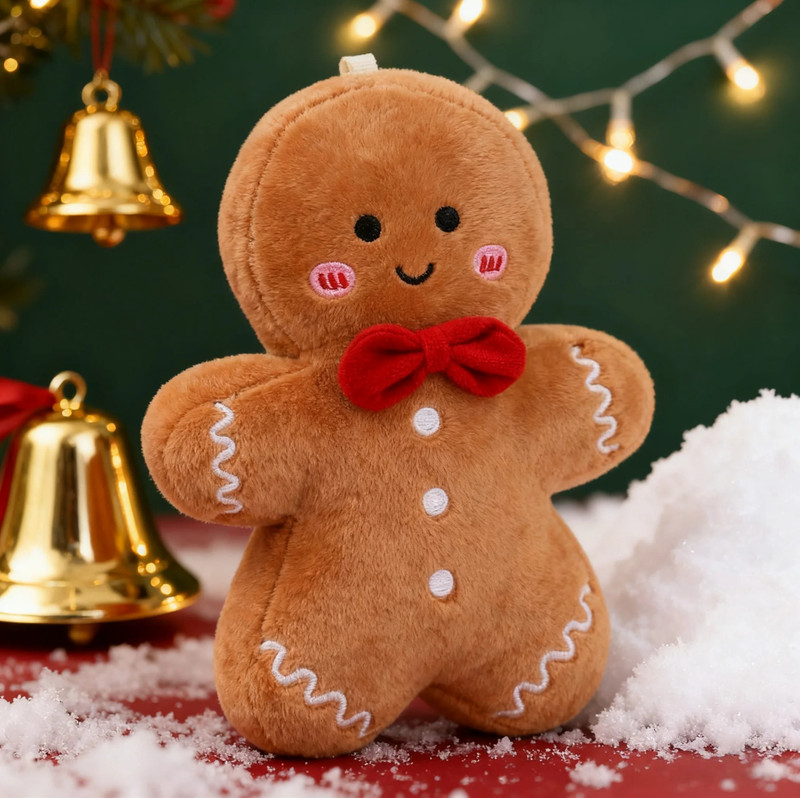 17cm Cute Christmas Gingerbread Man Plush Toy Xmas Tree Ornament Gift gallery