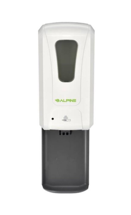 Alpine 430-L-T Automatic Hands-Free Liquid/Gel/Soap Dispenser w/Drip Tray-White