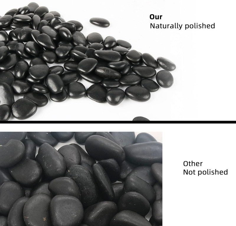 ​​38lbs Black River Rocks, 2-3 inch Polished Pebbles,Indoor/Outdoor Decor gallery