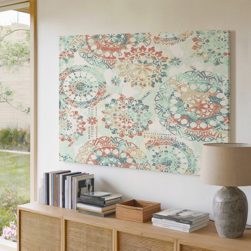 Abstract Mandala Pattern Canvas Wall Art Bohemian Style Decorative Canvas Print gallery