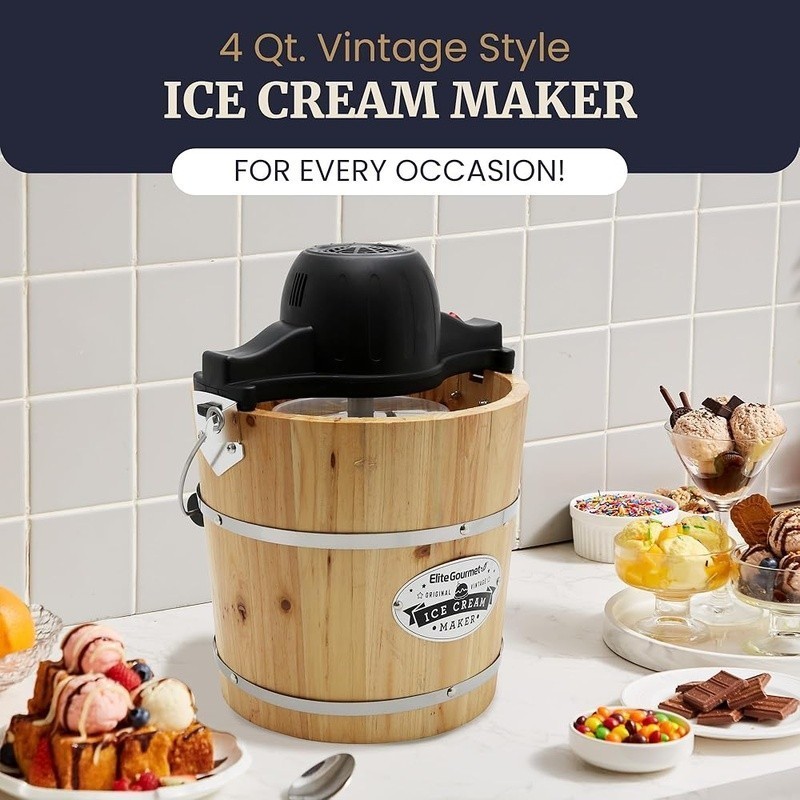 Electric Ice Cream Maker 4 Quart Quick Easy Clean Whisper Quiet Operation New gallery