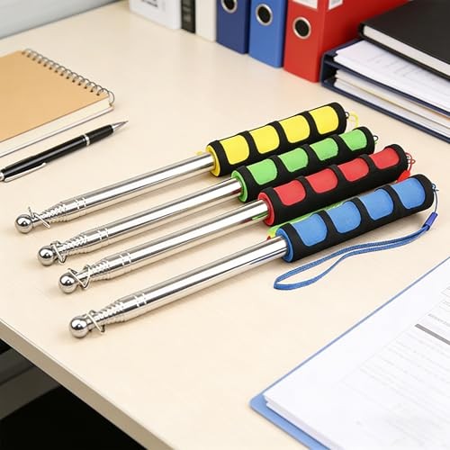 -Pack Assorted Color Telescoping Handheld Flagpole, 63'' Portable Stainless 8 gallery