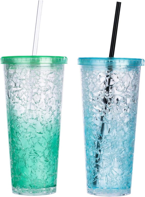 DAKOUFISH 13in Black Reusable Plastic Straws for 40 50oz Tumbler Mason Jar 12PCS gallery