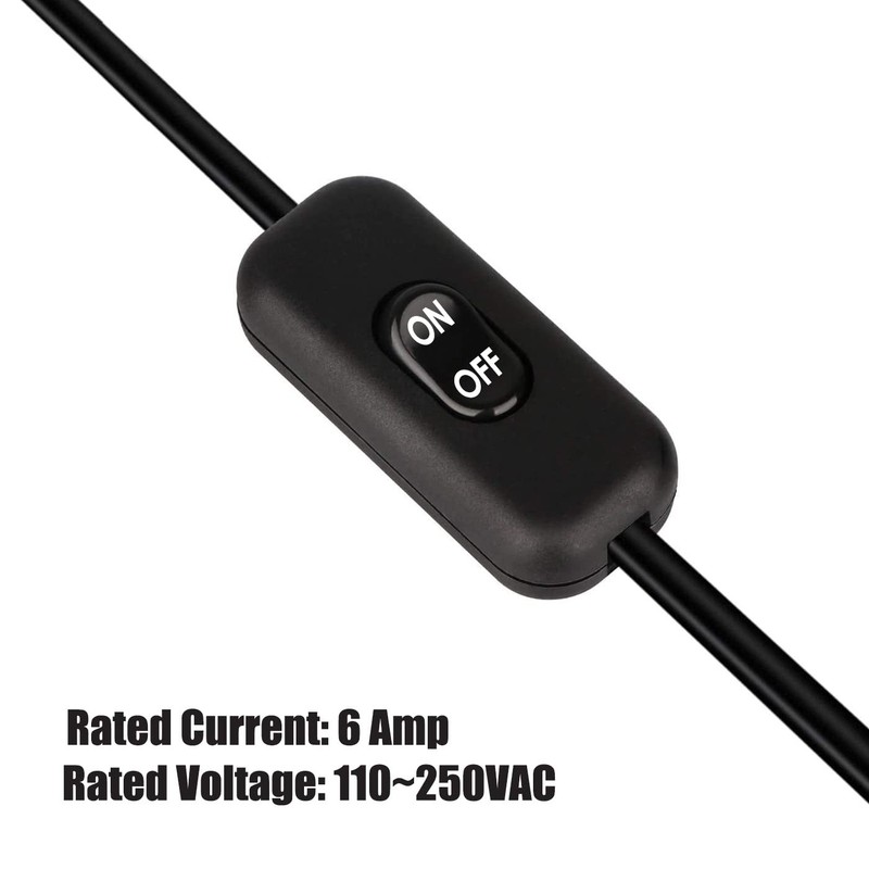 2 Pack Inline Cord Switch On/Off Electrical Wire Appliance Rocker Switch gallery