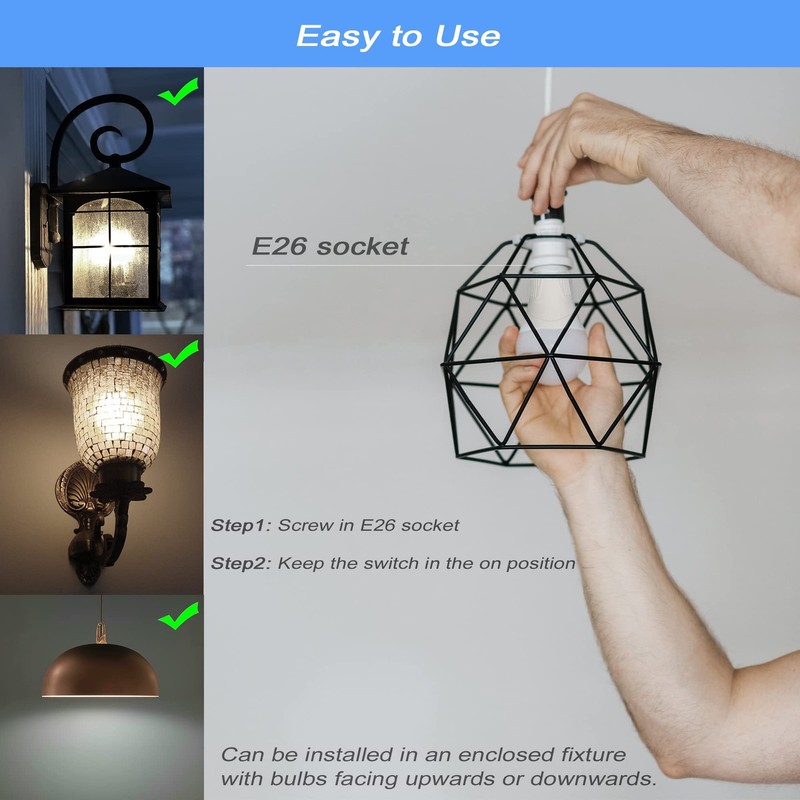 Greenic Radar Motion Sensor Light Bulbs, 3000K Warm White 15W (100W gallery