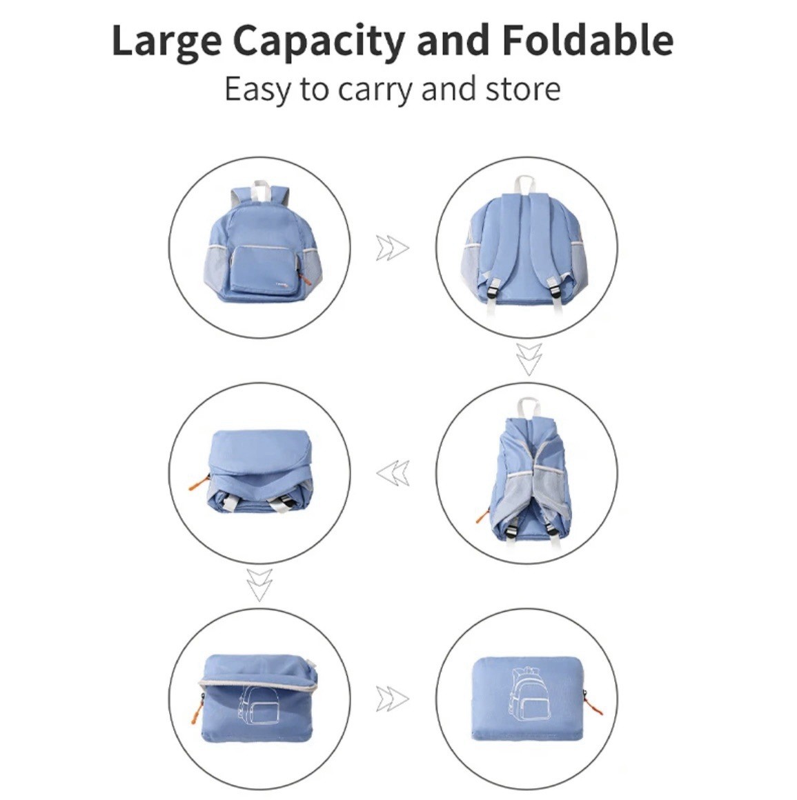 Foldable Travel Backpack Lightweight Packable Daypack Hiking Camping Bag 3