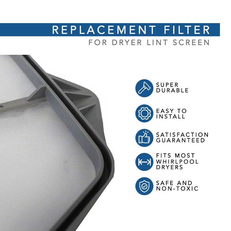 MaximalPower Dryer Filter Lint Screen for Whirlpool W10516085 w/ Cleaning Brush gallery