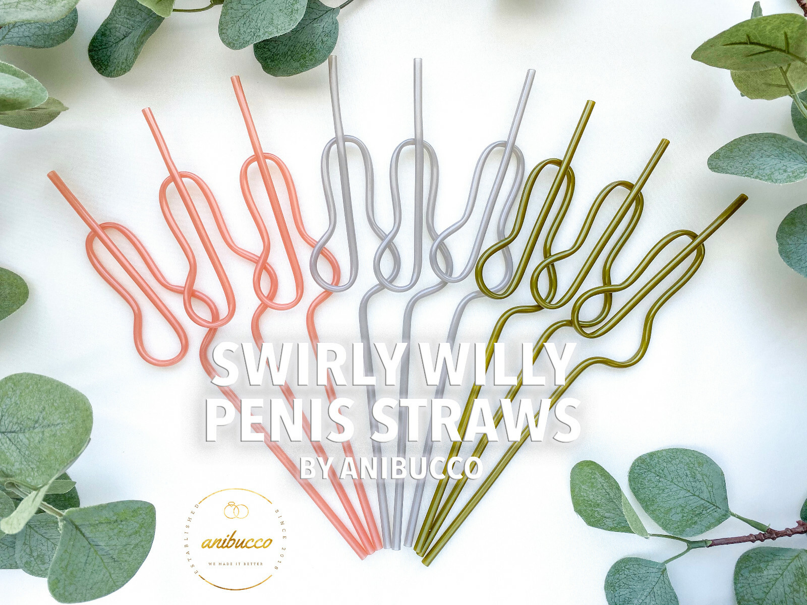 Swirly Bach Straws Bachelorette Party Favors Supplies Rose Gold, Silver, Bronze gallery