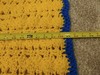 Handmade Crochet Afghan Throw Blanket 47" x 65" Blue Red Yellow Blocks gallery