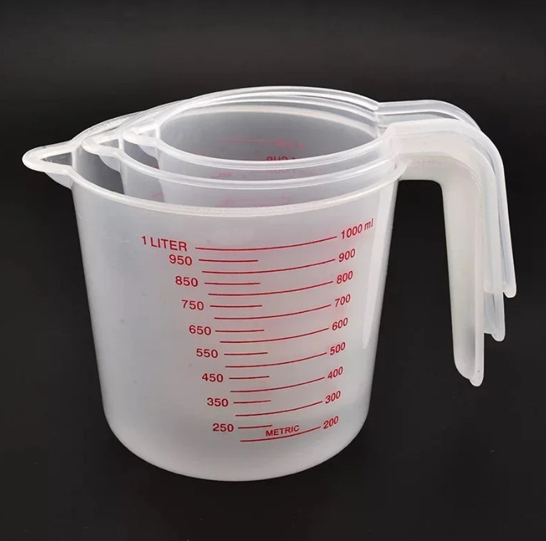 3pcs Transparent 250ml 500ml 1000ml PVC Measuring Cups Baking Beaker Set - NEW gallery