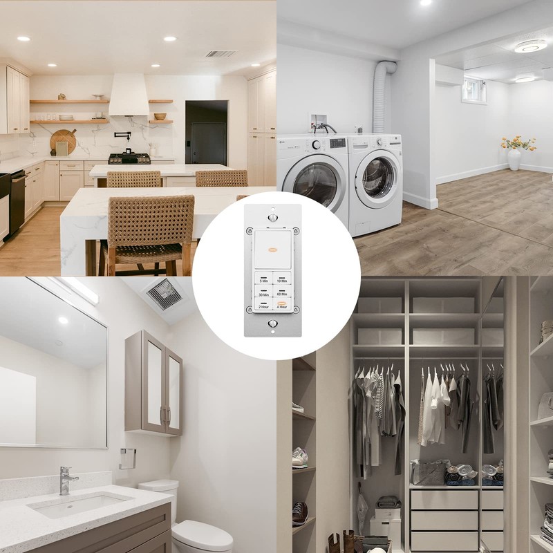 Countdown Timer Switch for Bathroom Fans and Lights 5/10/30/60 min 2/4 Hours ... gallery