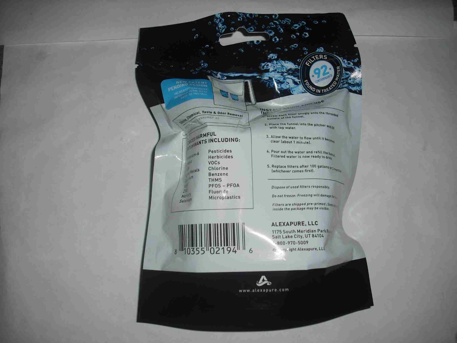 4 x new alexapure water pitcher replacement filters (2 pack) in retail sealed pk gallery