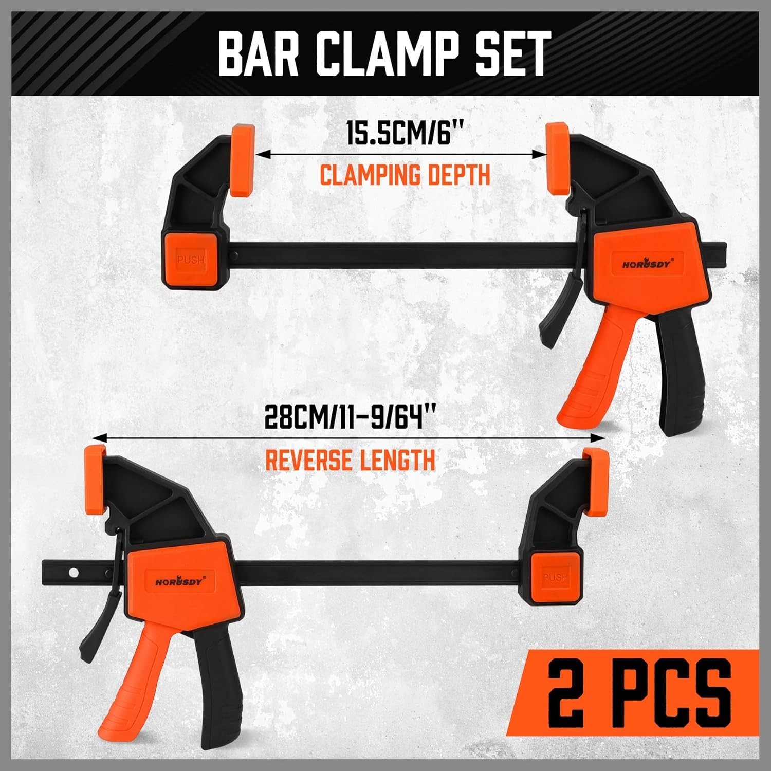 Quick-Adjust 6in Bar Clamps - 2 Pack with 75 lbs Load Capacity for Woodwork gallery