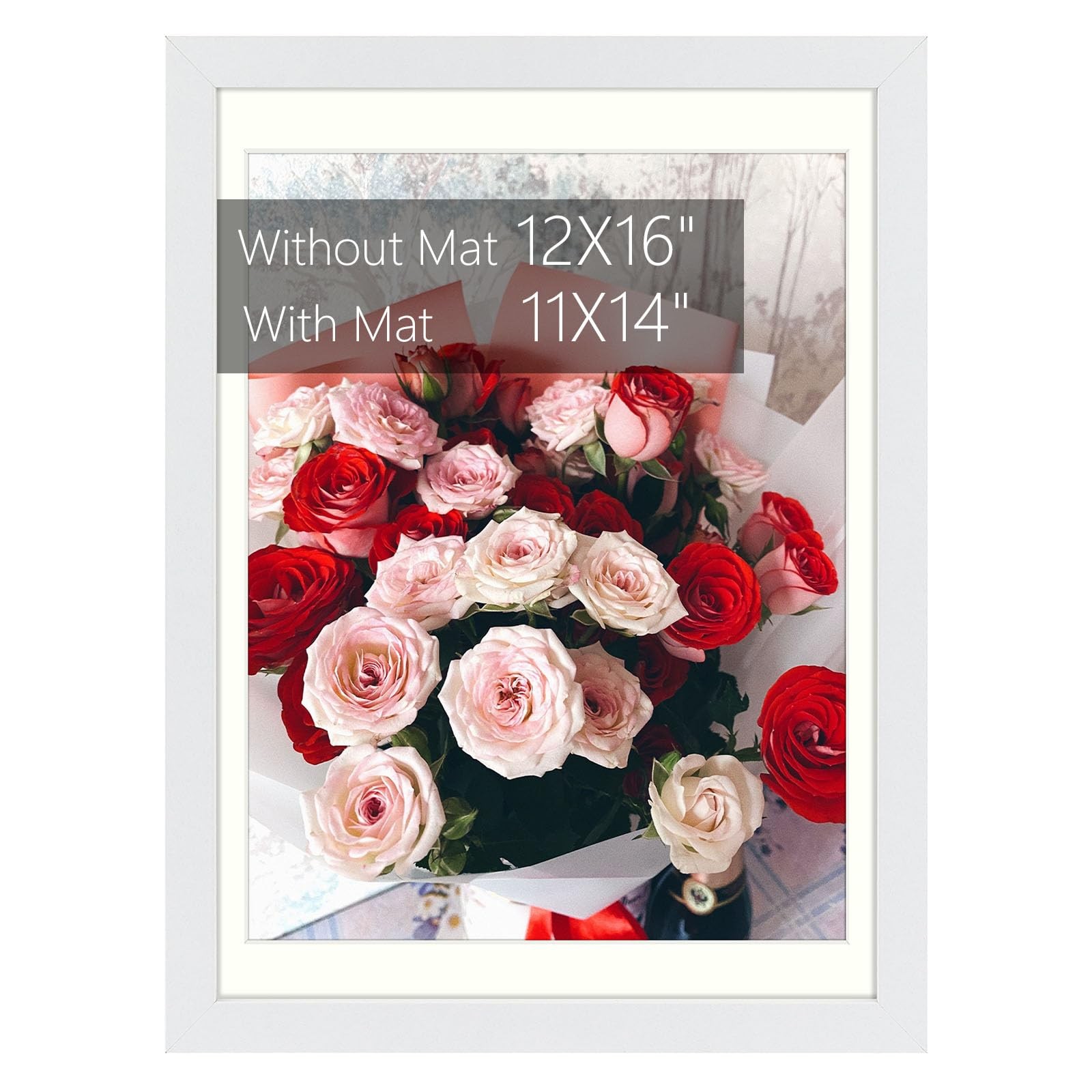 Golden State Art, 12x16 Picture Frame with Mat for 11x14 Picture or 12x16 Inch W gallery