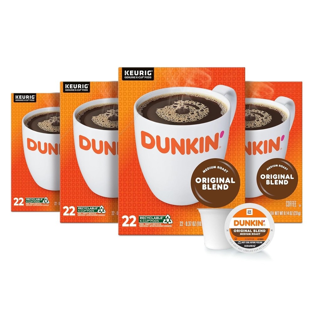 Dunkin's Donut Original Blend Medium Roast K Cup Coffee Pods 88 Count