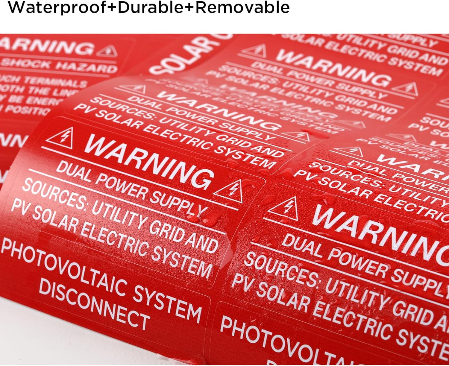 62 Pack Premium Solar PV System Labels UV Resistant NEC Compliant Safety Warning gallery