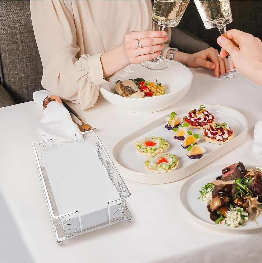 Napkin Holder & Guest Towel Tray - Stainless Steel Disposable Paper Towel... gallery