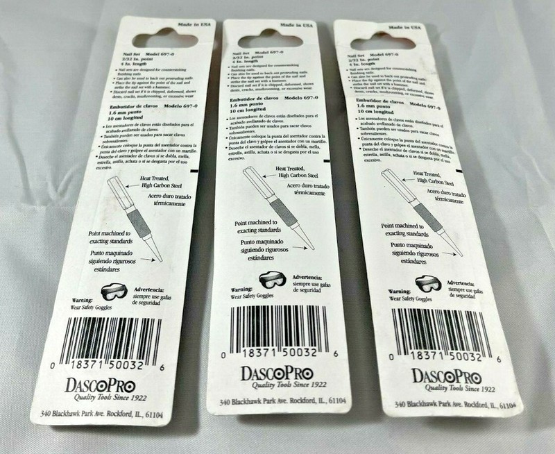 Dasco Pro 2/32 Inch Countersinking Nail Setter Lot of 3 697-0 Mad gallery