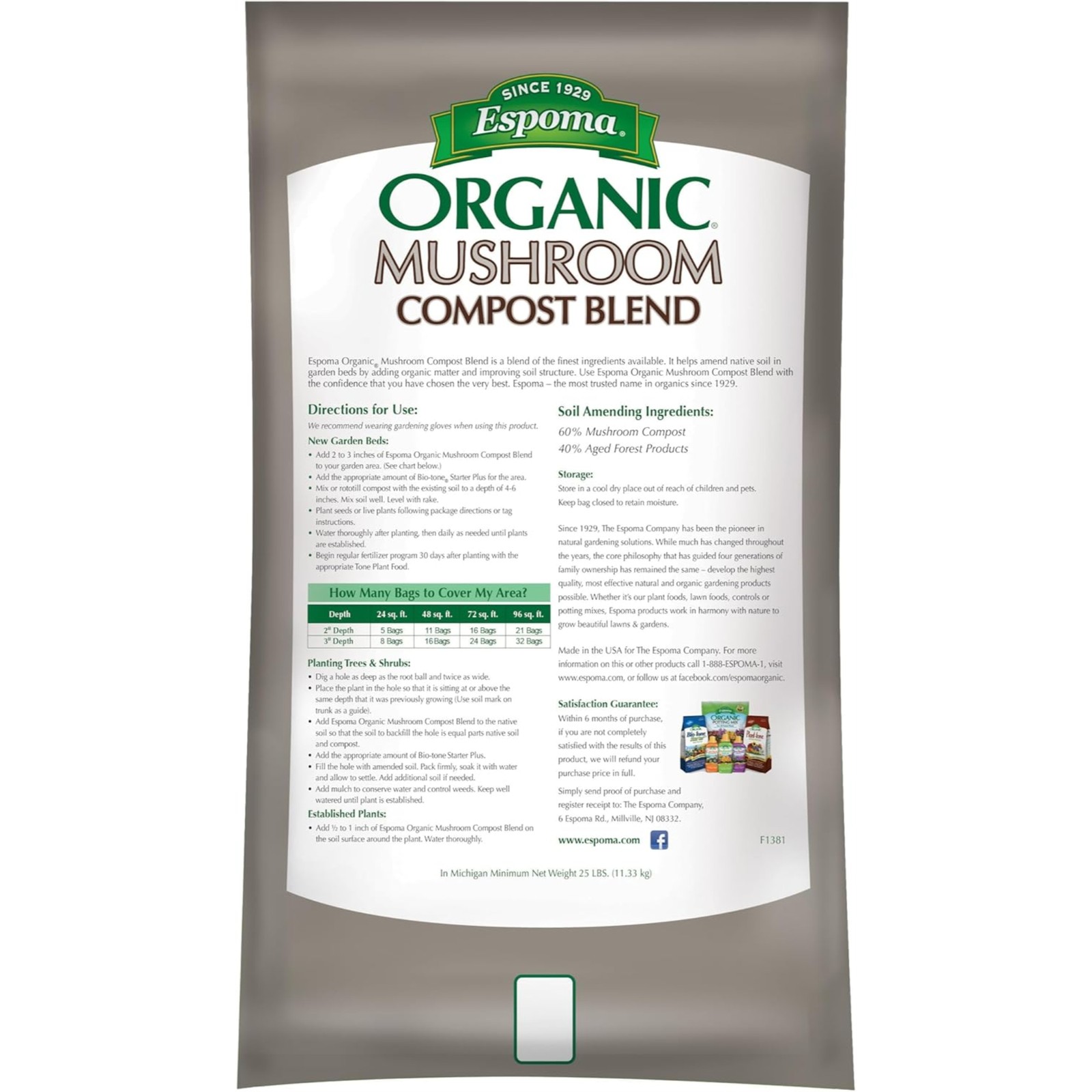 Espoma Mushroom Compost Plant Fertilizer, 0.75 Cubic Feet gallery