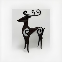 Rustic Metal Art Deer Antelope Primitive Decor Sculpture Brutalist style Holiday