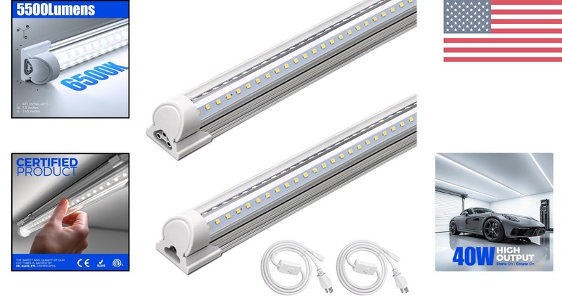 Linkable T8 LED Garage Lights 4FT 40W 5500LM, V Shape - 2 Pack Lighting Solution gallery