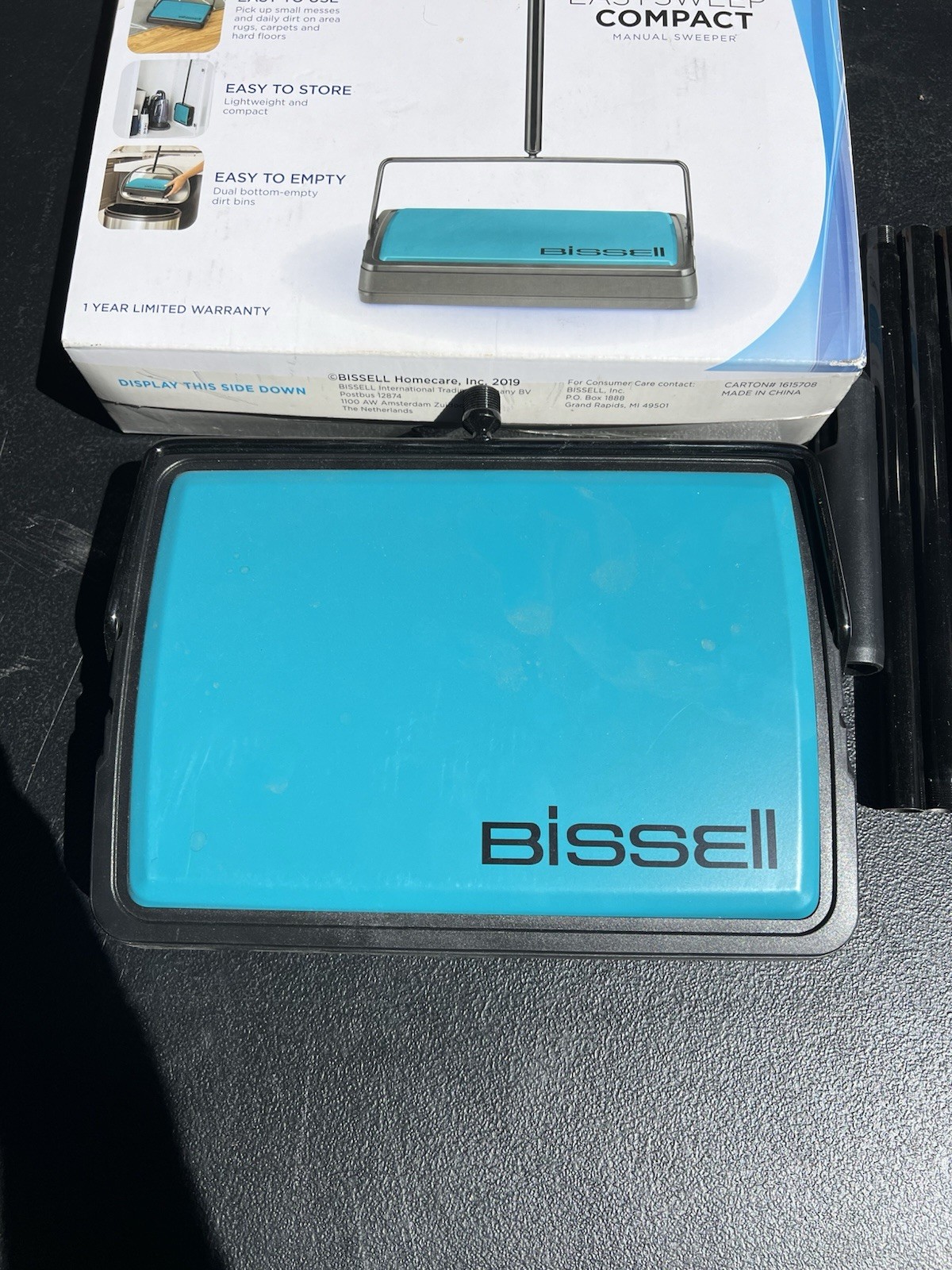 Bissell Easy Sweep Compact Carpet & Floor Sweeper, Manual Operation 2484A Teal gallery