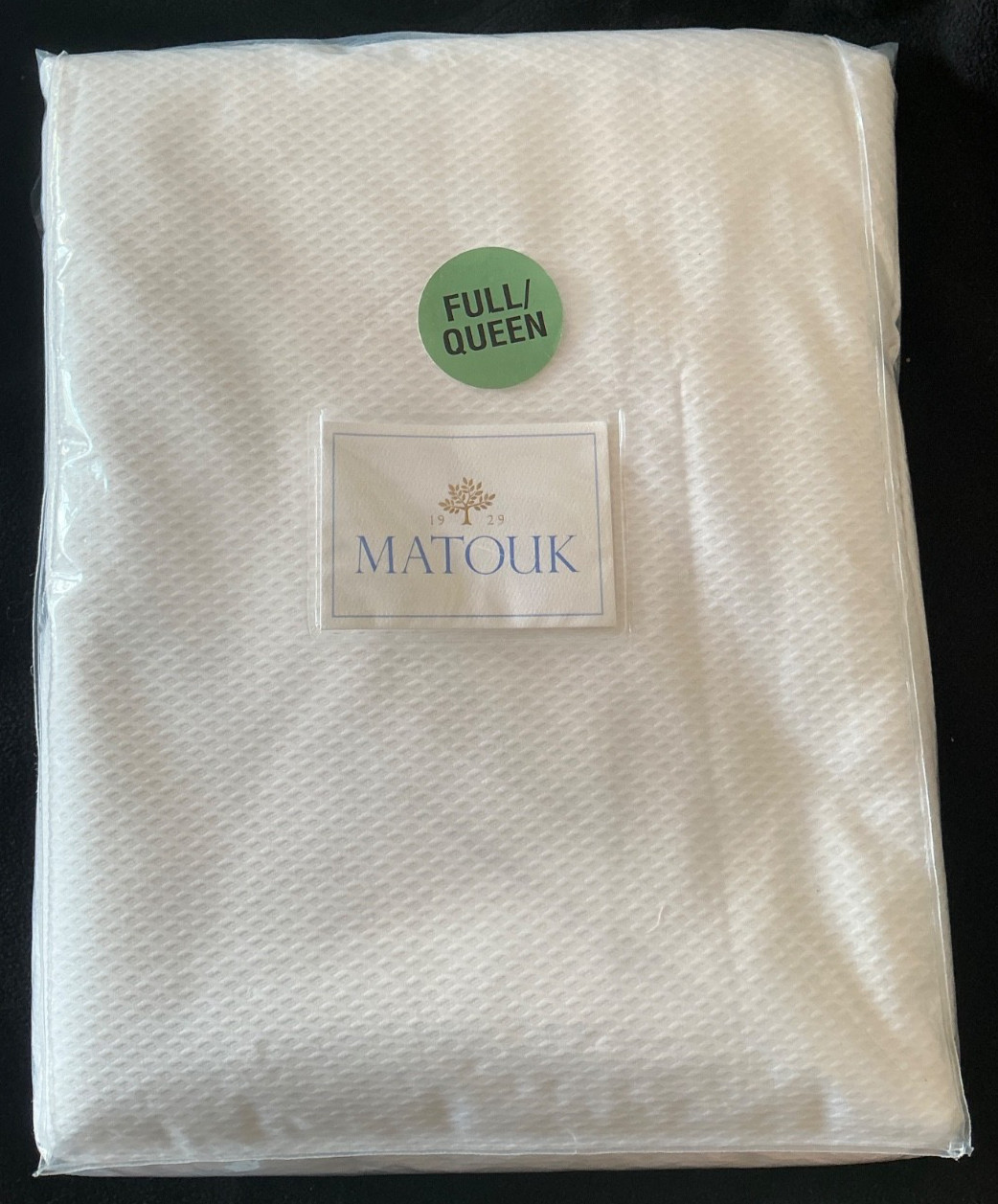 MATOUK Augusta M130 QUEEN/FULL Coverlet White 100% Cotton Italy Matelassé gallery