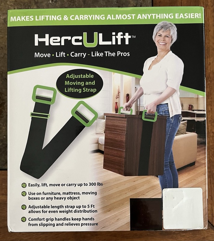 HercULift Adjustable Carry Strap, 4" x 5 ft, Black/Green, 100-500 lbs Loop Sling gallery