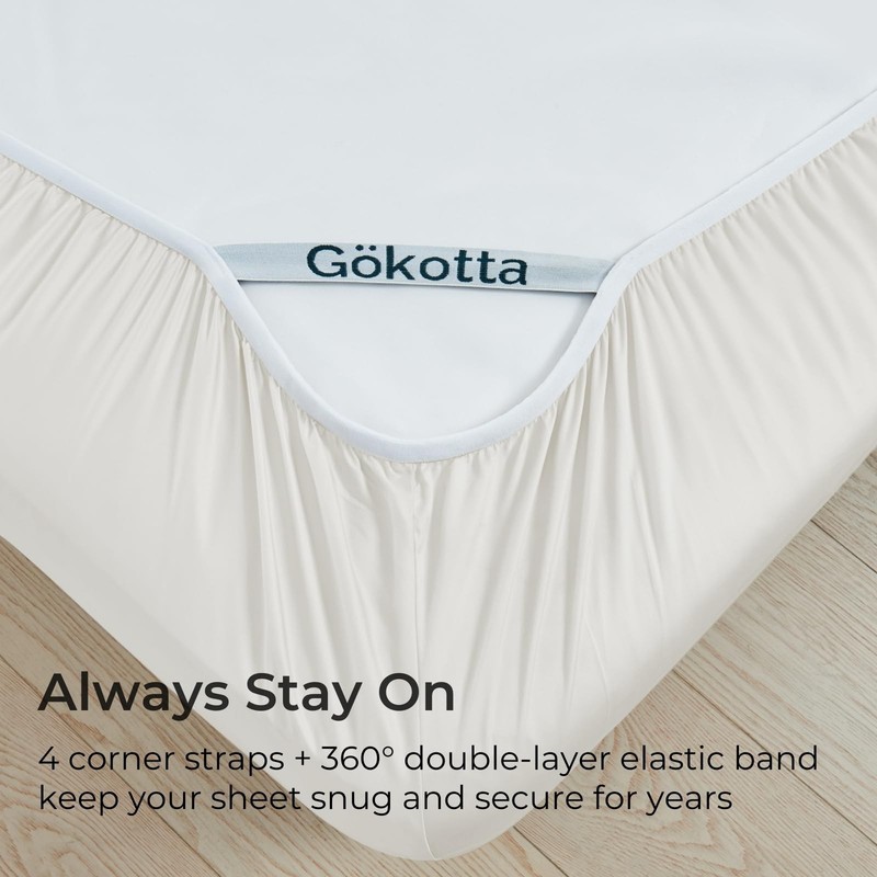 GOKOTTA King Size Bed Sheets 4 Piece Set, 100% Rayon Derived from Bamboo, Coo... gallery