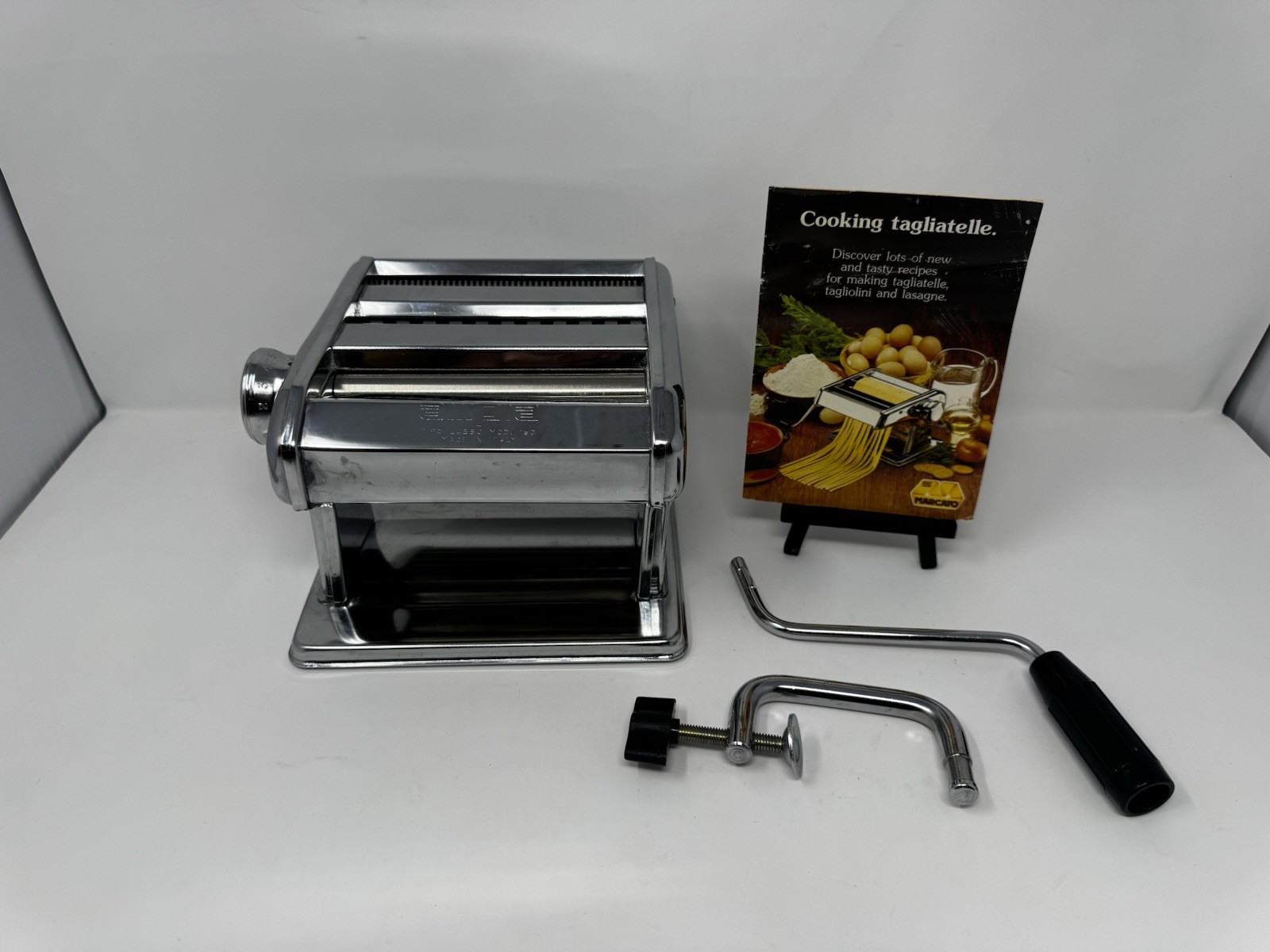 Marcato Ampia 150 Pasta Maker Machine Made in Italy w/ Clamp Handle Booklet gallery