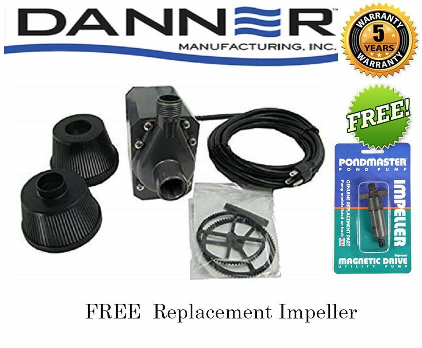 Pondmaster 2400 GPH Pond Pump w/ 18ft' Cord 02750 Bonus Replacement Impeller gallery