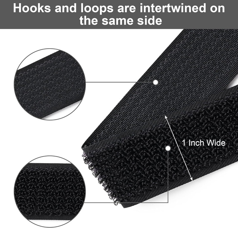 1" X16Ft Hook and Loop Straps with 25 Metal Buckles, Adjustable Fastening Cable gallery