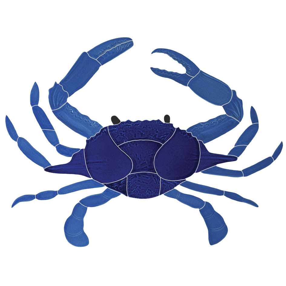 Blue Crab Pool Mosaic Tile swim Bath wall table bar Counter Top patio walk art gallery