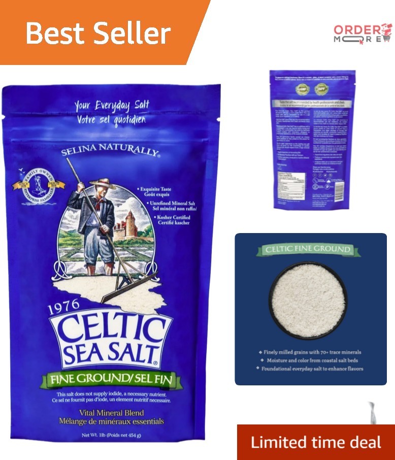 Fine Ground Celtic Sea Salt 1 lb Gourmet Mineral Unrefined Kitchen Use gallery