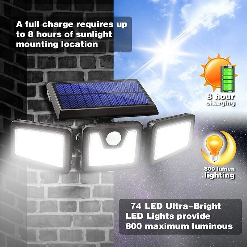 2 Pack LED Motion Sensor Solar Lights ,Outdoor IP65 Waterproof Security Lamp HOT gallery