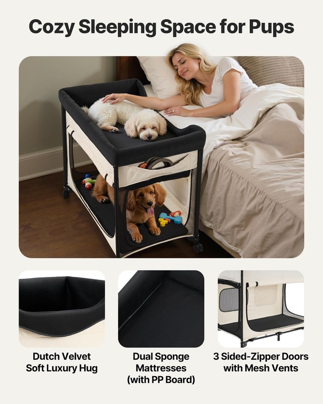 Vevor Bedside Lounge Pet Bed Foldable Bunk Dog Bed 600D Oxford Cloth And Dutch gallery