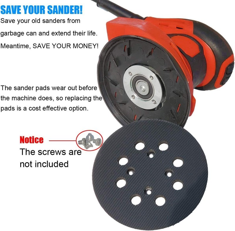 1 Pack 5 Inch 8 Hole Hook and Loop Replacement Sander Pad for Milwaukee 6021-21, gallery