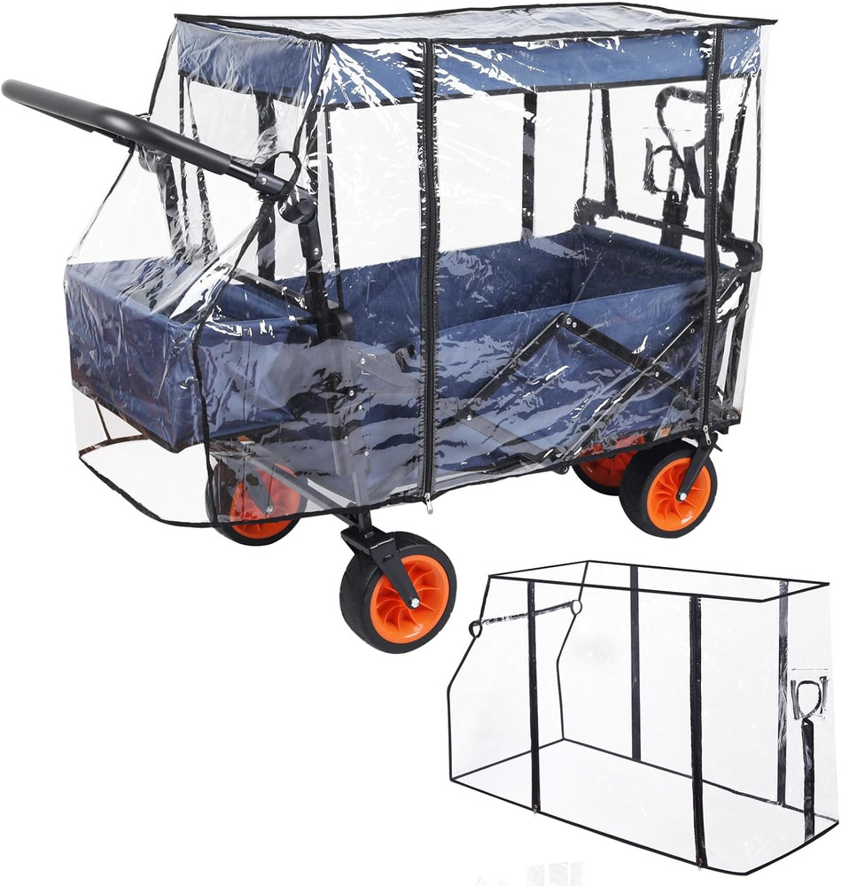 Waterproof Collapsible Wagon Rain & Sun Cover - Windproof Uv-Resistant Canopy fo