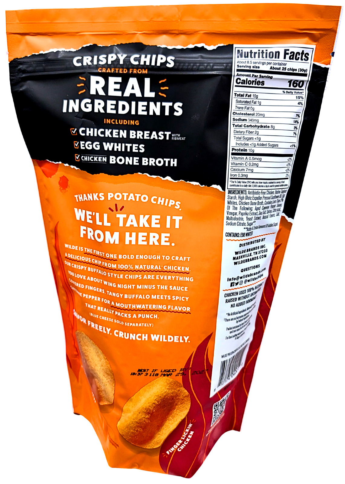 Wilde Protein Chips Buffalo Crispy Chicken 8.5 Oz EXP 03/2027 gallery