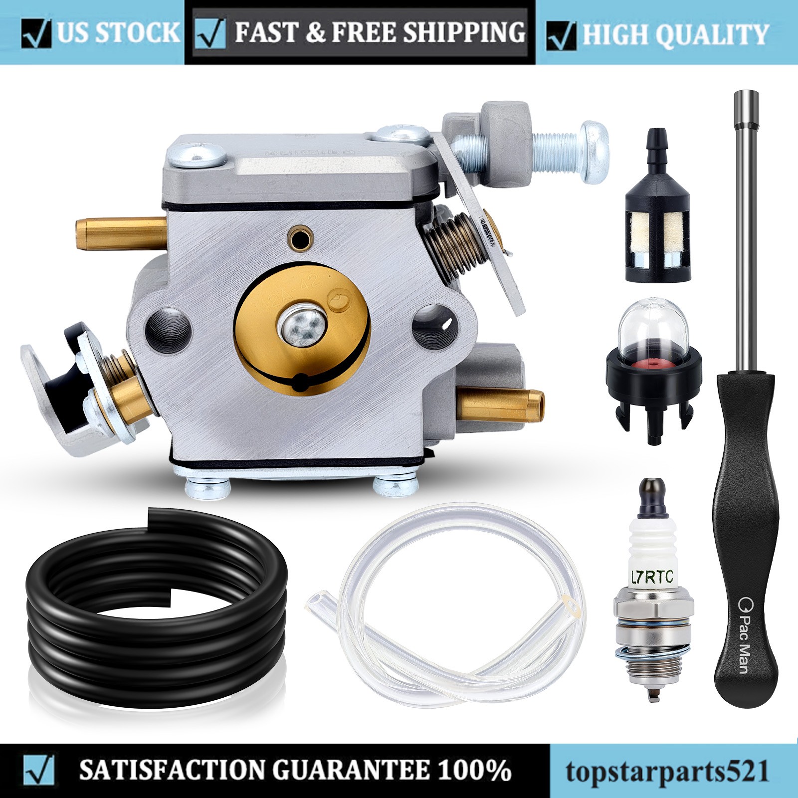 New Carburetor Kit for Homelite 42cc 38cc 35cc Chainsaw 309362001 309362003 Carb gallery