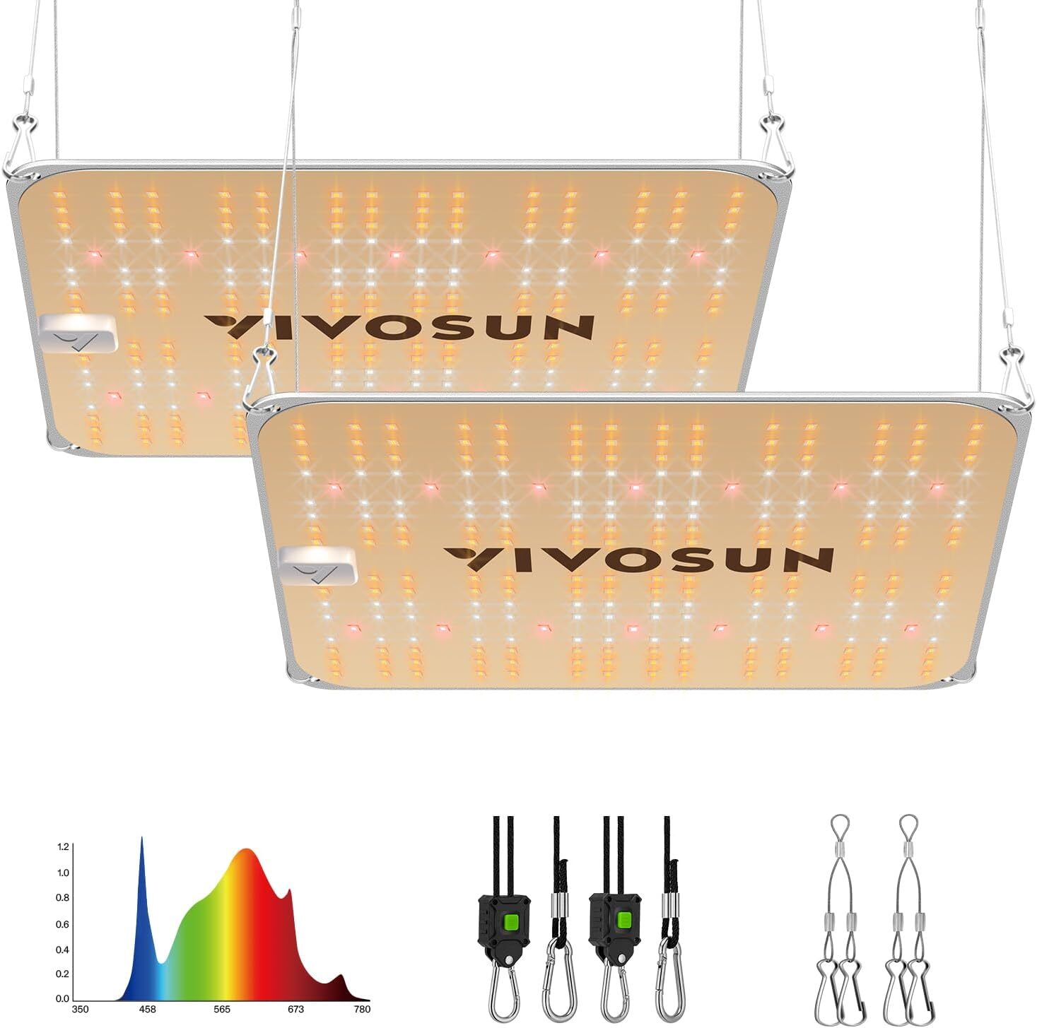 VIVOSUN 2-Pack VS1000E LED Grow Light Full Spectrum Samsung Diodes for 2x2FT Ind gallery