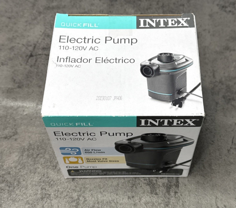 Intex Electric Air Pump Portable Quick-Fill for Air Mattresses 120v Ac Powered gallery