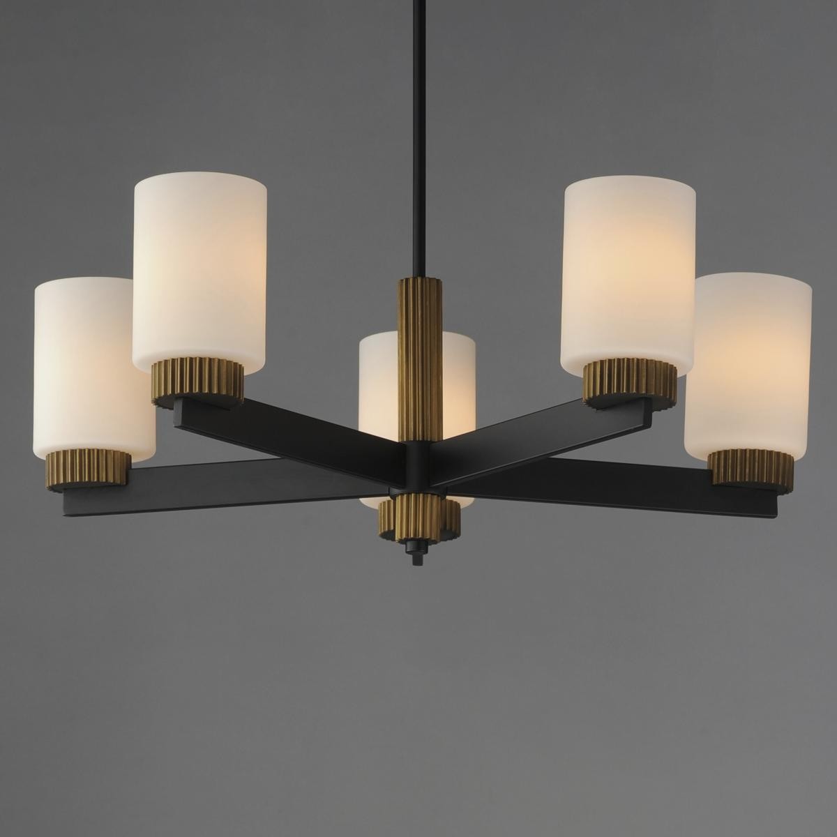 Maxim Lighting 32655SWBKAB Ruffles Chandelier Black and Antique Brass gallery