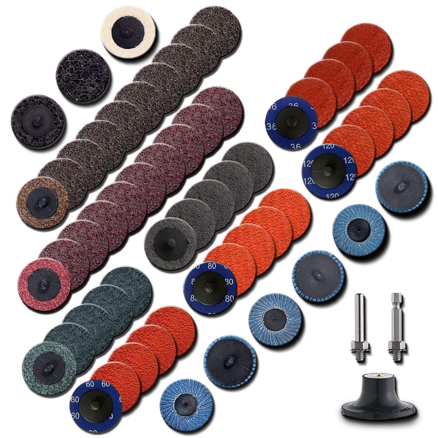NYXCL 60Pcs 2 Inch Sanding Disc Set, Quick Change Combination, 2 inch gallery