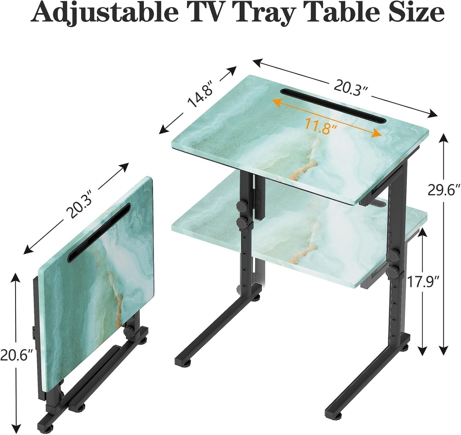 Adjustable Height Tv Tray Table,Portable Folding Tv Tray Dinner Snack Trays T... gallery