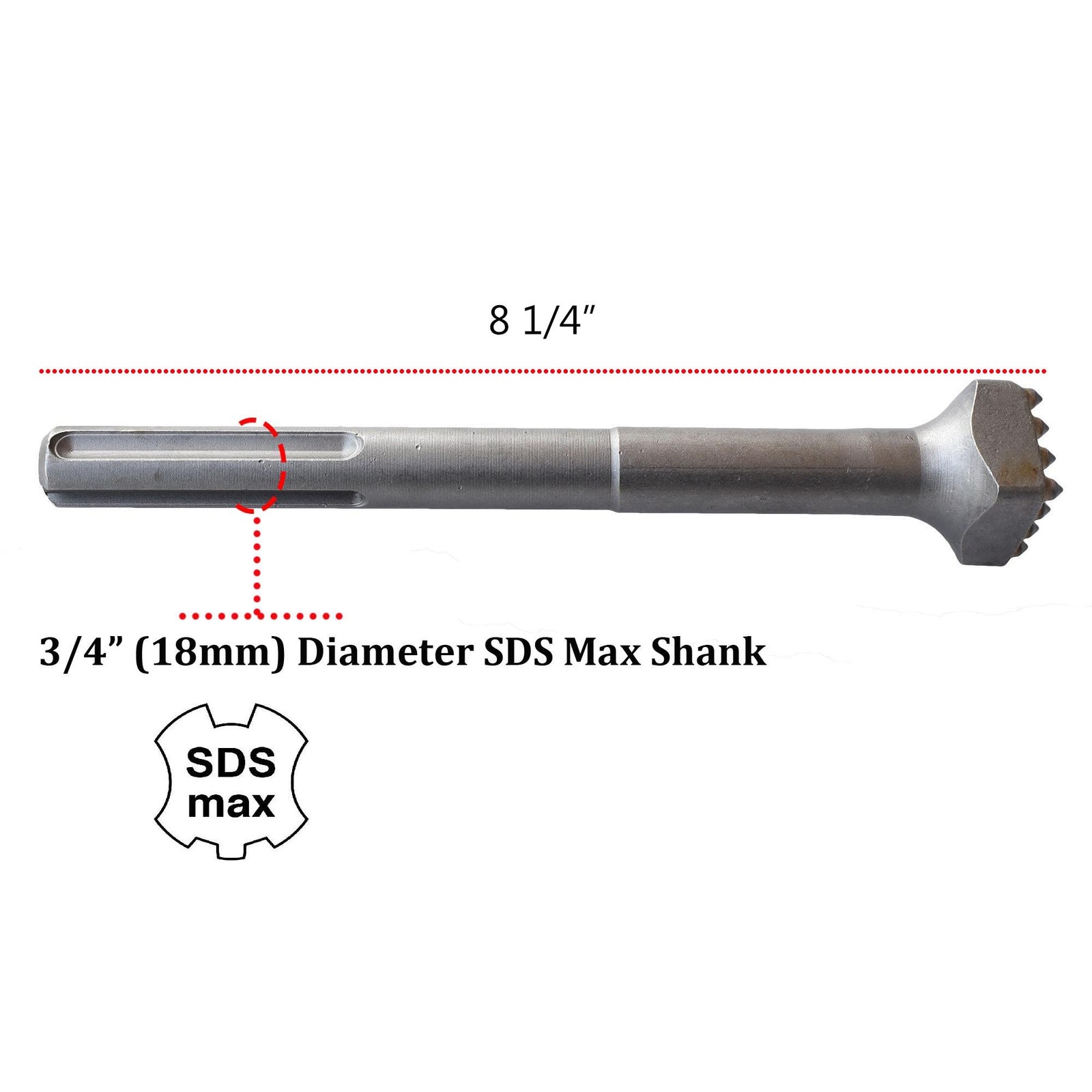 1 PCS 81/4 Inch SDS Max 16 Pins Concrete Bushing 11/4 Inch Square Head gallery