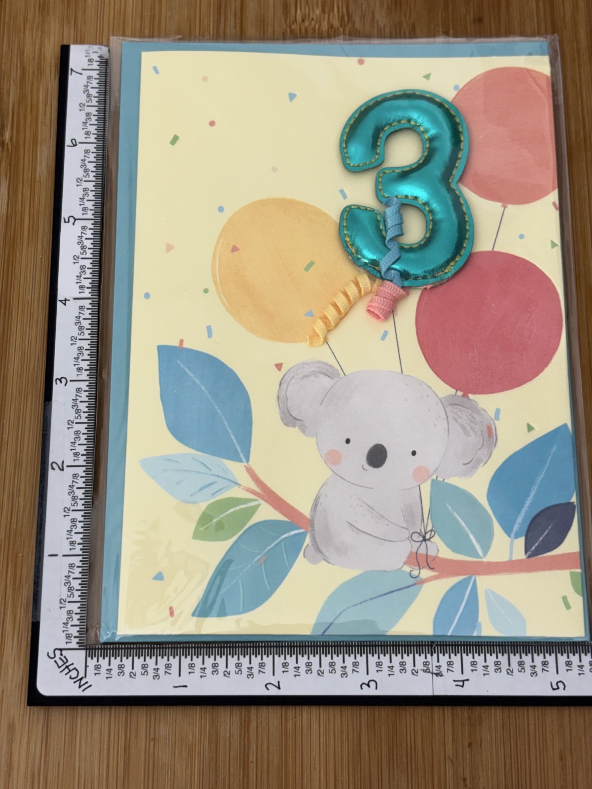 Papyrus Premium Greeting NEW Card Happy Birthday 3 Years Old Three Koala Balloon gallery