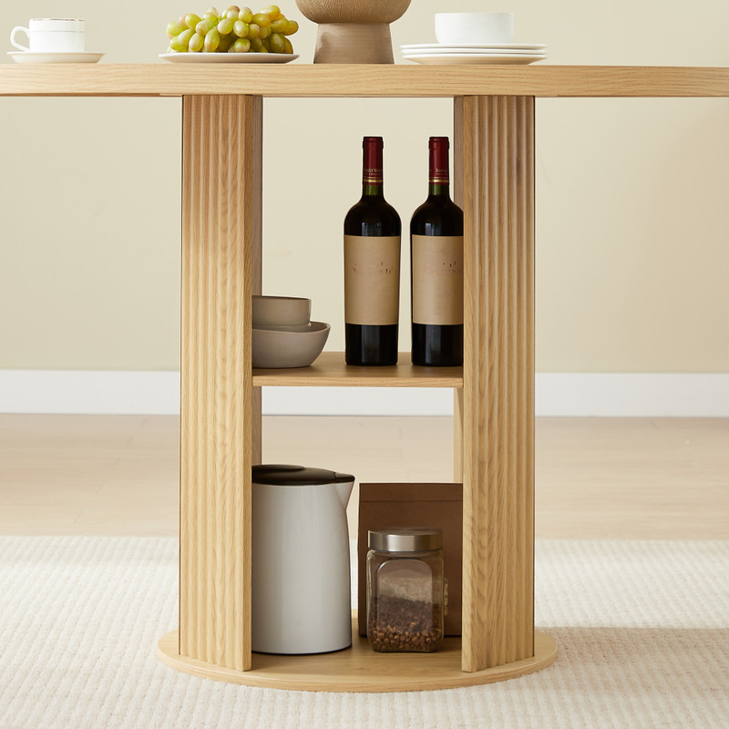 47.24" Round Dining Table (Serves 2–4) with Two Dining Chairs Blends modern gallery