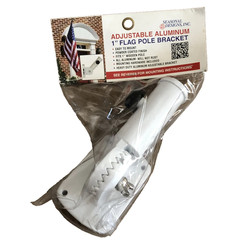 Flag Pole Bracket 1″ Flag Pole Bracket White Adjustable Aluminum